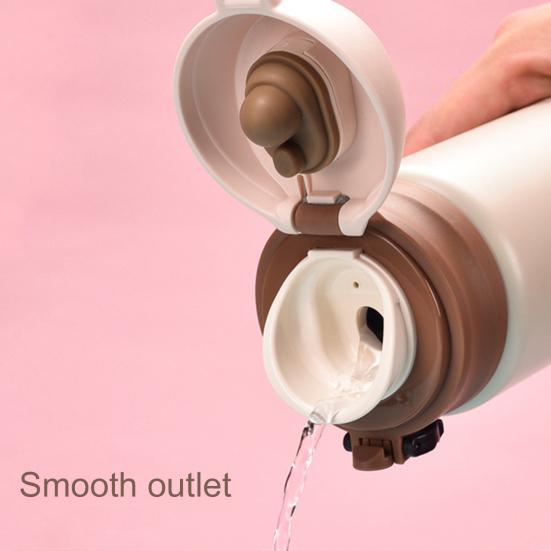 Thermos Sottovuoto 300ML Tappo a Flip Conservazione del Calore Design Compatto Mini Isolato Acciaio Inossidabile