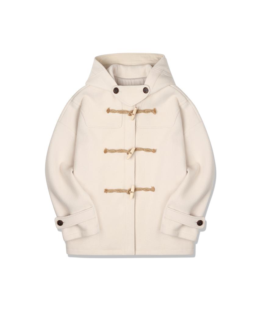 Mainbooth [Wool 90%]Oversized Half Duffle Coat(Ivory)