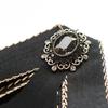 Korean Women'S Bow Tie Brooch Black Rhinestone Pearl Shirt Collar Pins Fashion Bowknot Bowtie Ribbon Wedding Party Necktie