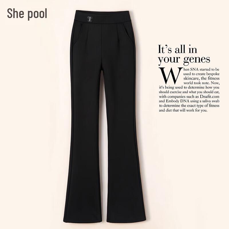 

Women s High-Waist Fleece-Lined Micro-Flare Cropped Pants S