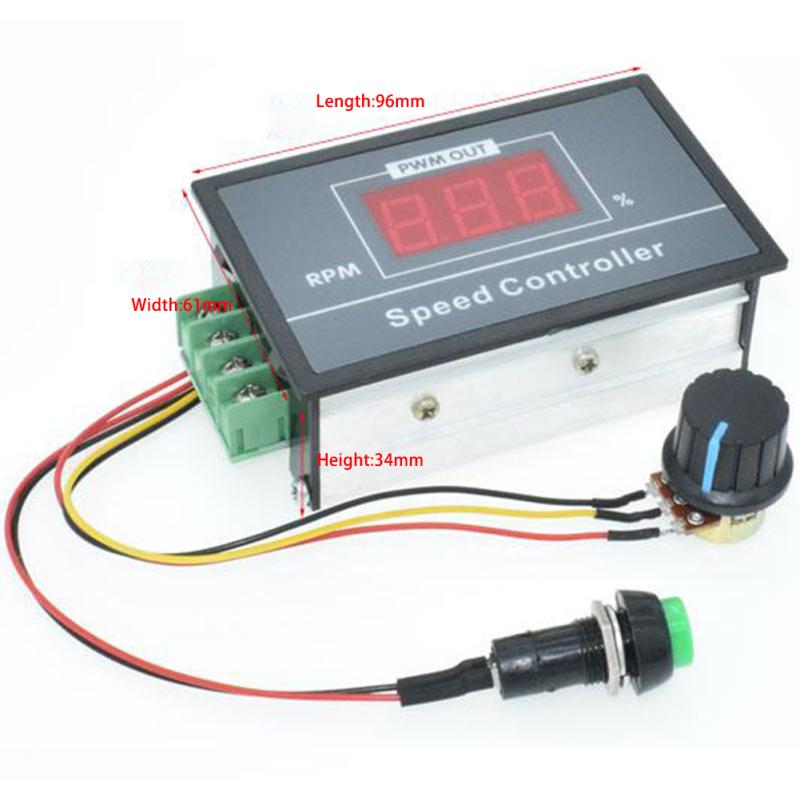 Dc 6v 12v 24v 48v Pwm Motor Speed Controller Digital Led Display 15khz Speeder With Potentiometer