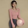 Sports Fitness Long Sleeve T-Shirt Women's European and American Running Gym Elastic Quick Drying Tights Yoga Clothing Top
