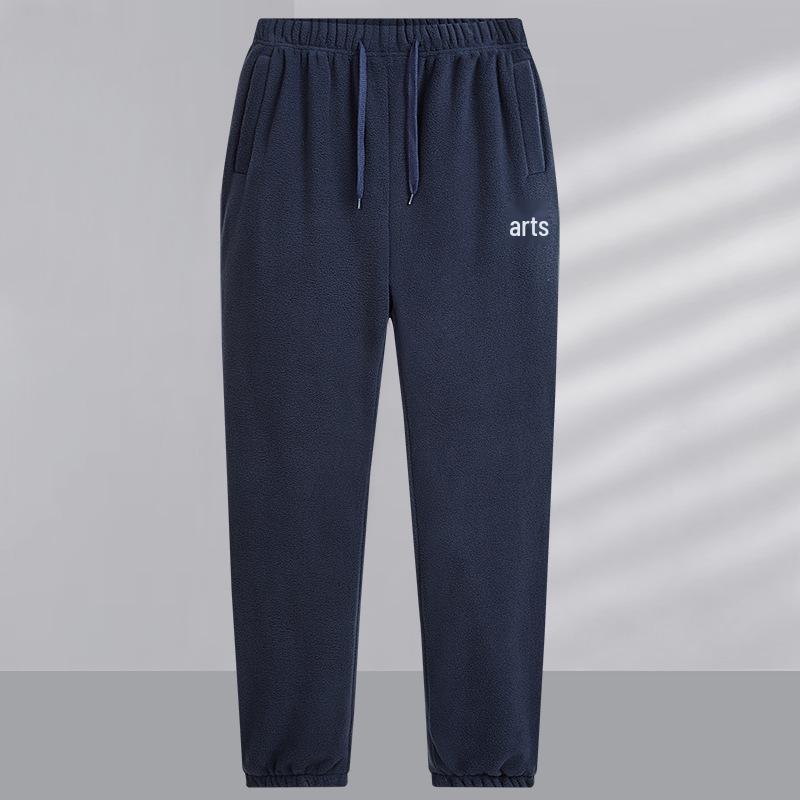 

Мужские флисовые спортивные штаны на весну/осень: Уличные, Теплые, Большого размера, Повседневные брюки 2XL темно-синий