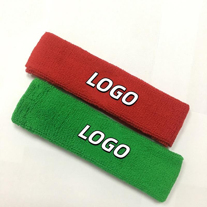 Custom Logo Sports Fitness Sweatbands Thick Breathable Cotton Knitted Headband чёрный