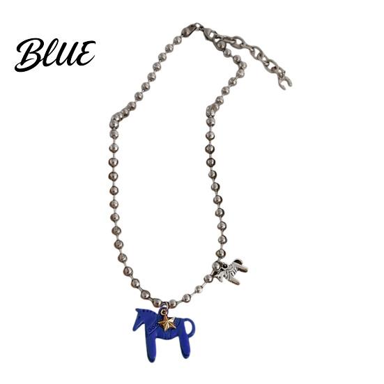Horse Lover Gift Coated Pendant Necklace Bright Color Cute Charm