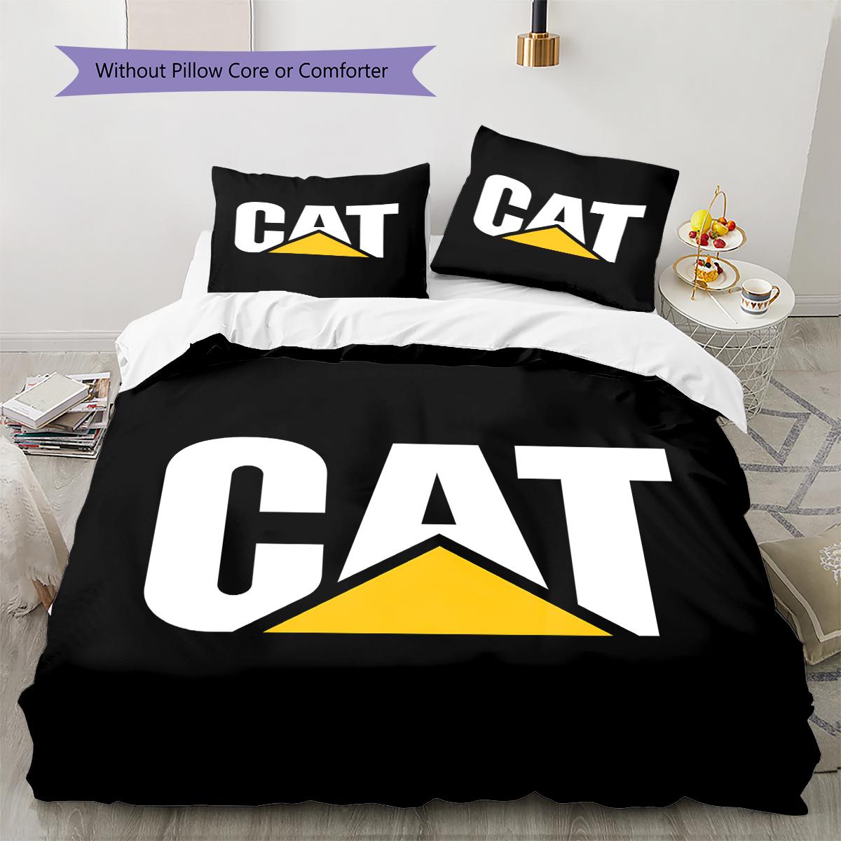 Caterpillar Inc. .  Muster Bettwäsche, Steppbett Set Bettbezug Kissenbezug Zuhause Geburtstagsgeschenk (1 Bettbezug + 2 Kissenbezüge, ohne Füllung) 135x200cm