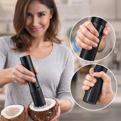 Electric Coconut Grater Machine Handheld Spatula Peeler Shredder with Anti-Splash Design Stainless Steel Rotating Blade One-Button Control Kitchen