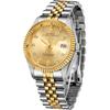BUREI Men's Automatic Waterproof Analog Watch Gold Simple Stylish Business Timepiece