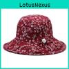 Middleaged Womens Sun Hat With Wide Brim Cotton Foldable Floral Print For Spring And Autumn