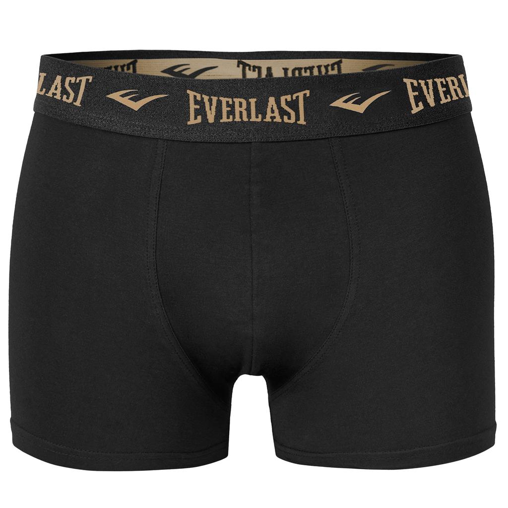 EVERLAST Erkek Boxer Şort 4 Adet Pamuklu Külot Siyah Renk Logo