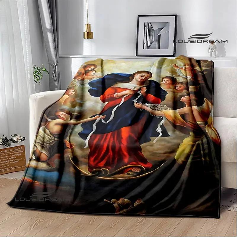 Virgin Mary Faith Print Blanket Flannel Soft Comfort Blanket Home Travel Blanket Kids Warm Blanket picnic blanket birthday gift