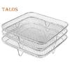 1 Set Stainless Steel Dehydrator Rack Three-layers Stackable Square Dishwasher Safe Roasting Steamer Rack Kitchen Fryer Accessories