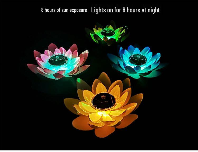 Solar LED Floating Lotus Light for Outdoor Pools and Courtyards