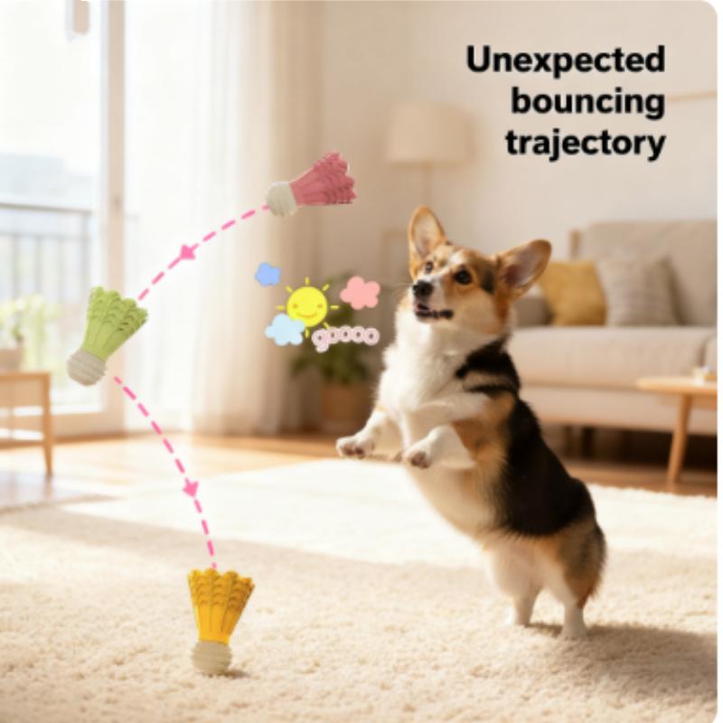 Bite-Resistant Dog Toy Teeth Grinding Stick Badminton Shape Relieve Boredom Puzzle Toy for Dogs Self-Fun Interactive Chew Toy