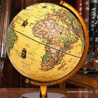 Vintage Ornament Globus w Wykończeniu Brązowym: Duża Dekoracja 3D do Domu, Gabinetu lub Biura