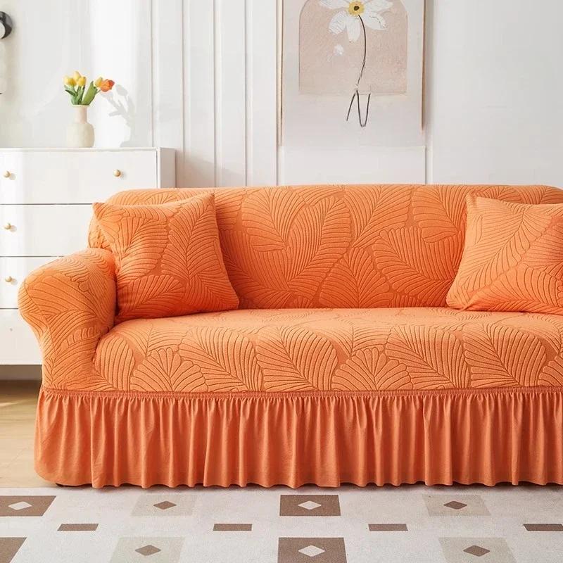 Neuer Sofabezug mit großem Rock, universeller All-Inclusive-Sofabezug für vier Jahreszeiten, universeller, sandabweisender, elastischer, rutschfester Stoff, Sofa-Staubschutz