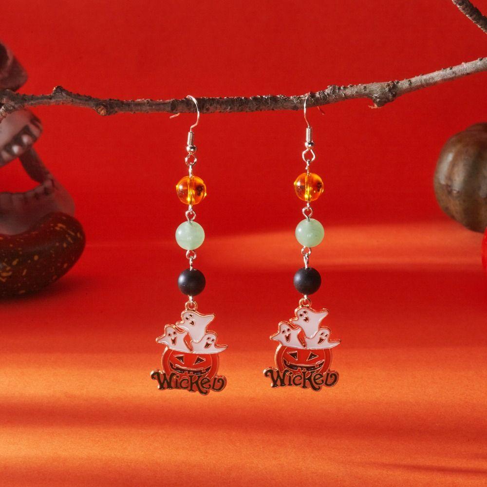 Trick or Treat Pumpkin Ear Studs Ghost Spider Dangle Earrings Halloween Earrings All Saints' Day