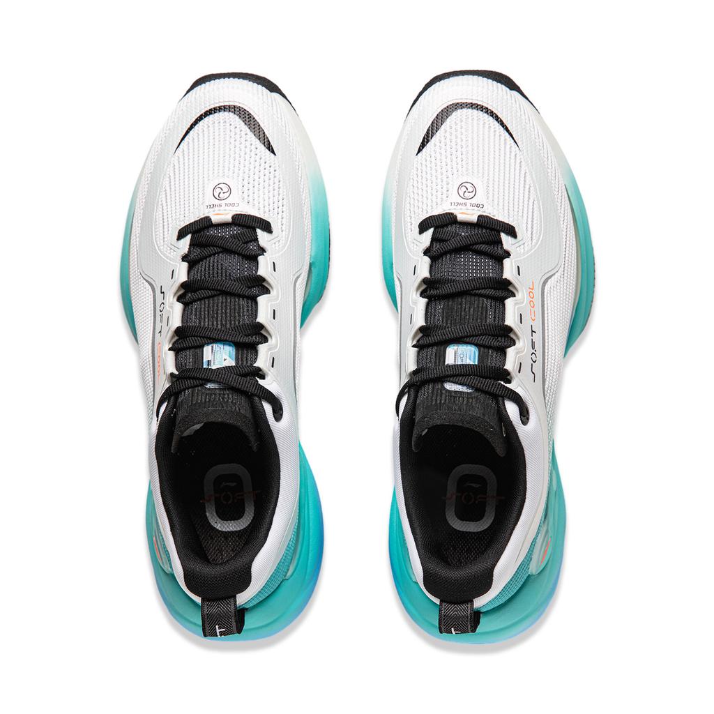 New LiNing Soft COOL Cushioning, Abrasion Resistant, Breathable, Lightweight Casual Shoes Men's White Green Black AGLU025-3