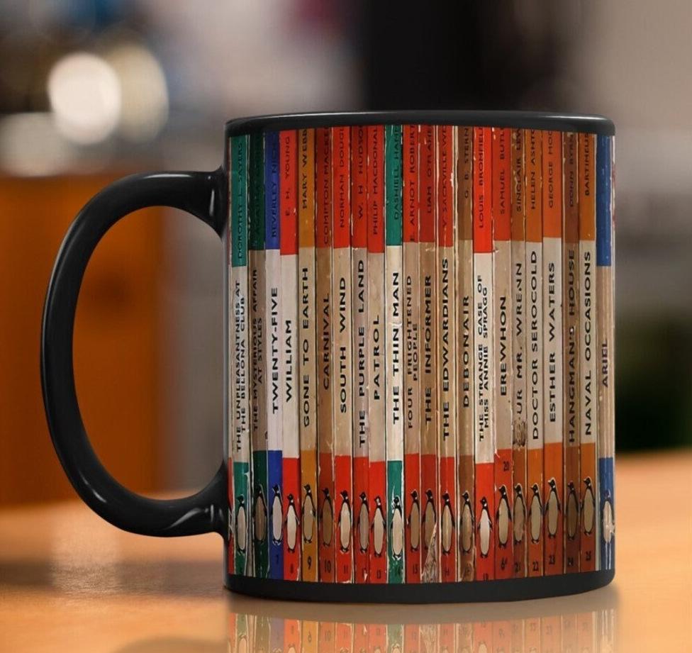 Book Lovers Bookshelf Ceramic Coffee Mark Mug Reading Library Bookshelf