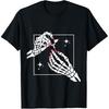 Skeleton Hands Manicure Red Nails Polish T Shirts Men Women Pure Humor Streetwear Tee Shirt Short Sleeve Unisex Loose Clothing