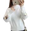 Autumn and Winter New Fashion Sweater Women's Long-sleeved Loose Embroidery Flower Student Pullover Knitted Sweater Women's Clothing