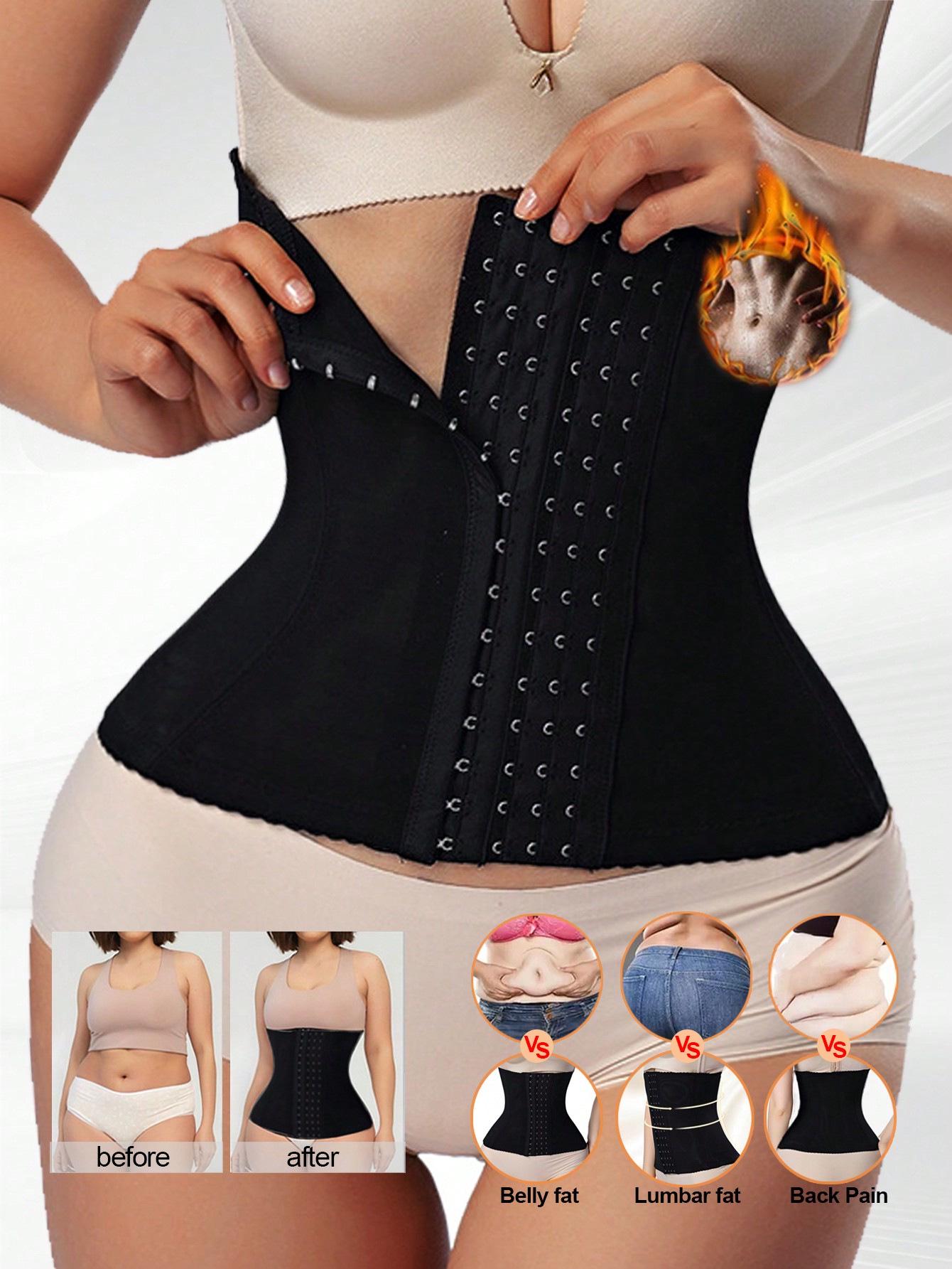 

Women s Six-Row Buckle Waist Cincher Slimming Body Shaper Abdominal Binder 3XL чорний