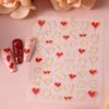 Heart Nail Decals 3D Red Pink Golden Love Design Nail Stickers Adhesive Valentine Sweet Nail Manicure Slider