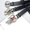 Girl Glittered Waist Belt Street Dance Jeans Belt Decorative Studded Skull Belt