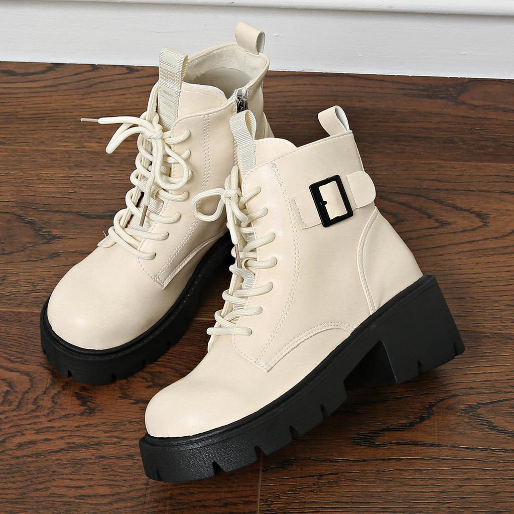 Thick-soled British Martin boots women's 2025 autumn and winter new heightening fashion versatile small side zipper short boots