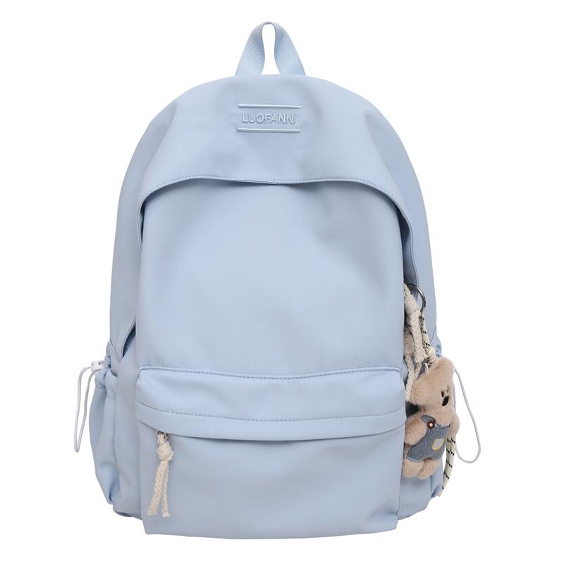 

Нейлоновый водоотталкивающий рюкзак, однотонный школьный рюкзак для студента, женский дорожный рюкзак Small синий