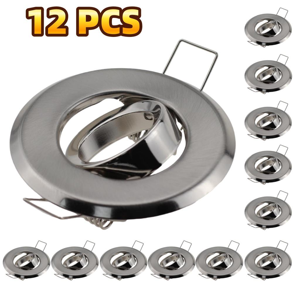 8/12 Pcs Replaceable MR11 Downlights LED Spotlights Nickel Chrome LED Lights Adjustable Light Frame Lighting