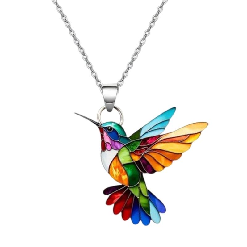Hummingbird Earrings Stylish Jewelry Elegant Necklace Everyday Wear Jewelry Acrylic Texture Present for Trendsetters