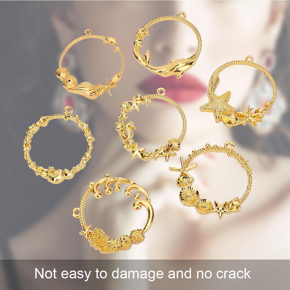 7pcs Hollow Crafts Pendant Frame Handmade DIY Jewelry Pendant Making Tool (#1)