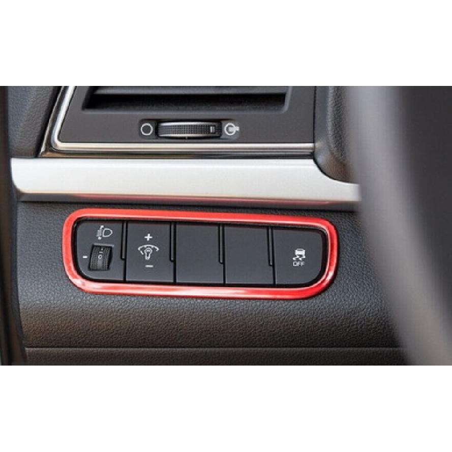 Titanium Red Headlight Button Frame Cover Trim 1X For Hyundai Elantra 2017-2020