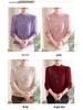 Women's Mid-Aged & Elderly Knitted Half-high Collar Fleece Sweater - Stylish, Thermal, Thickened Winter Wear.