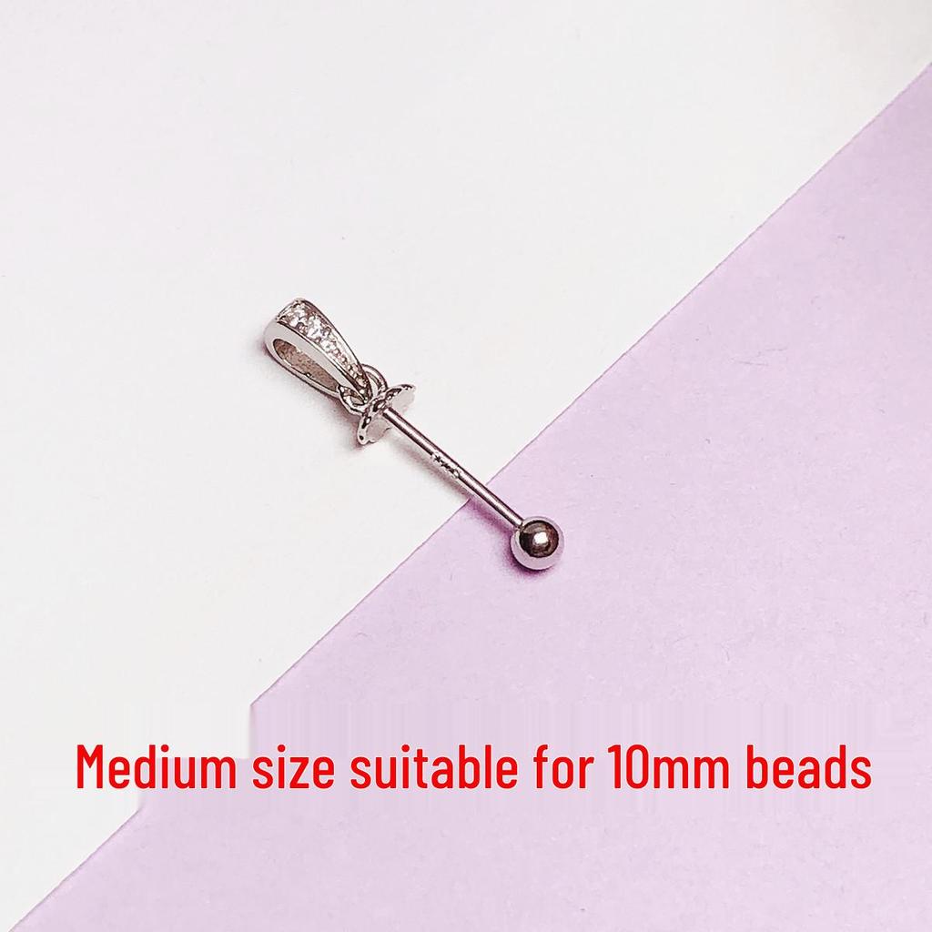 Sterling Silver Pearl & Amber Beads Holder with Free Shipping
