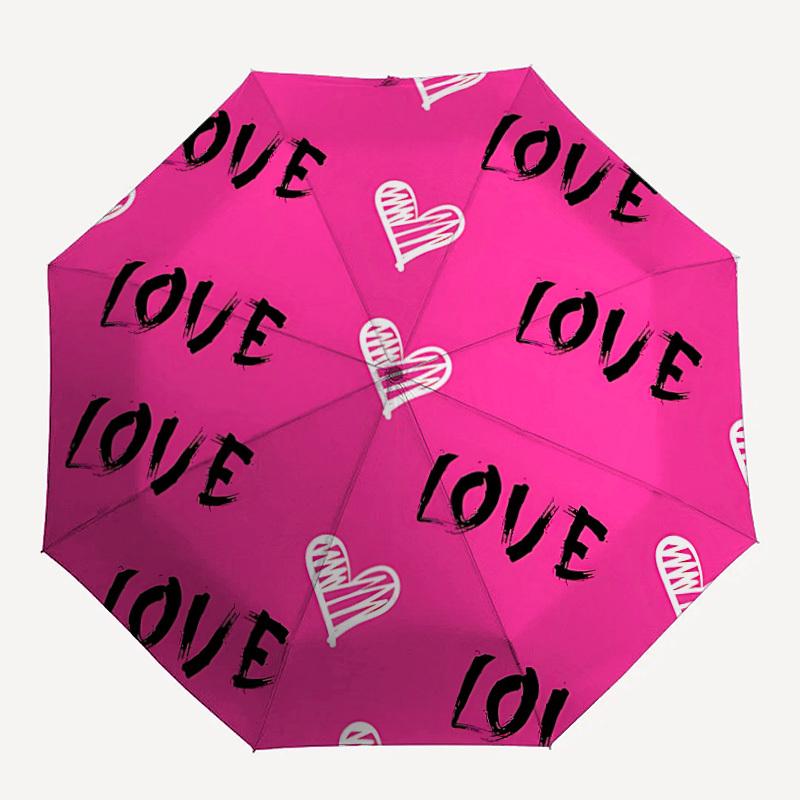 1 pz Ombrello Automatico Apri/Chiudi con Fantasia Cuori d'Amore, Leggero per Donne/Uomini, Regalo Perfetto - per Eventi Quotidiani o Festiviyy251127070