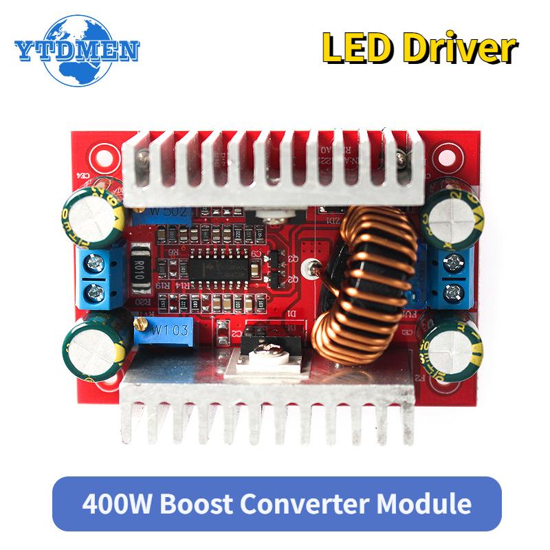DC 400W 15A Constant Current Boost Converter Module Supply LED Driver 8.5-50V To 10-60V Voltage Charger Step Up Module