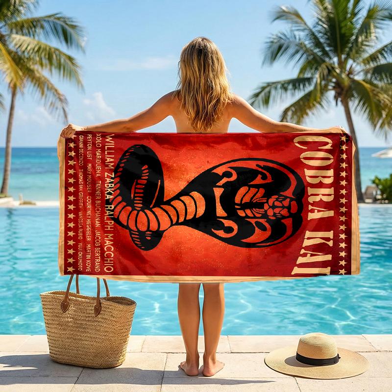 Cobra Kai Fashion Beach Towel: Ideal for Summer Adventures Soft, absorbent and quick drying suitable for swimming and bathing