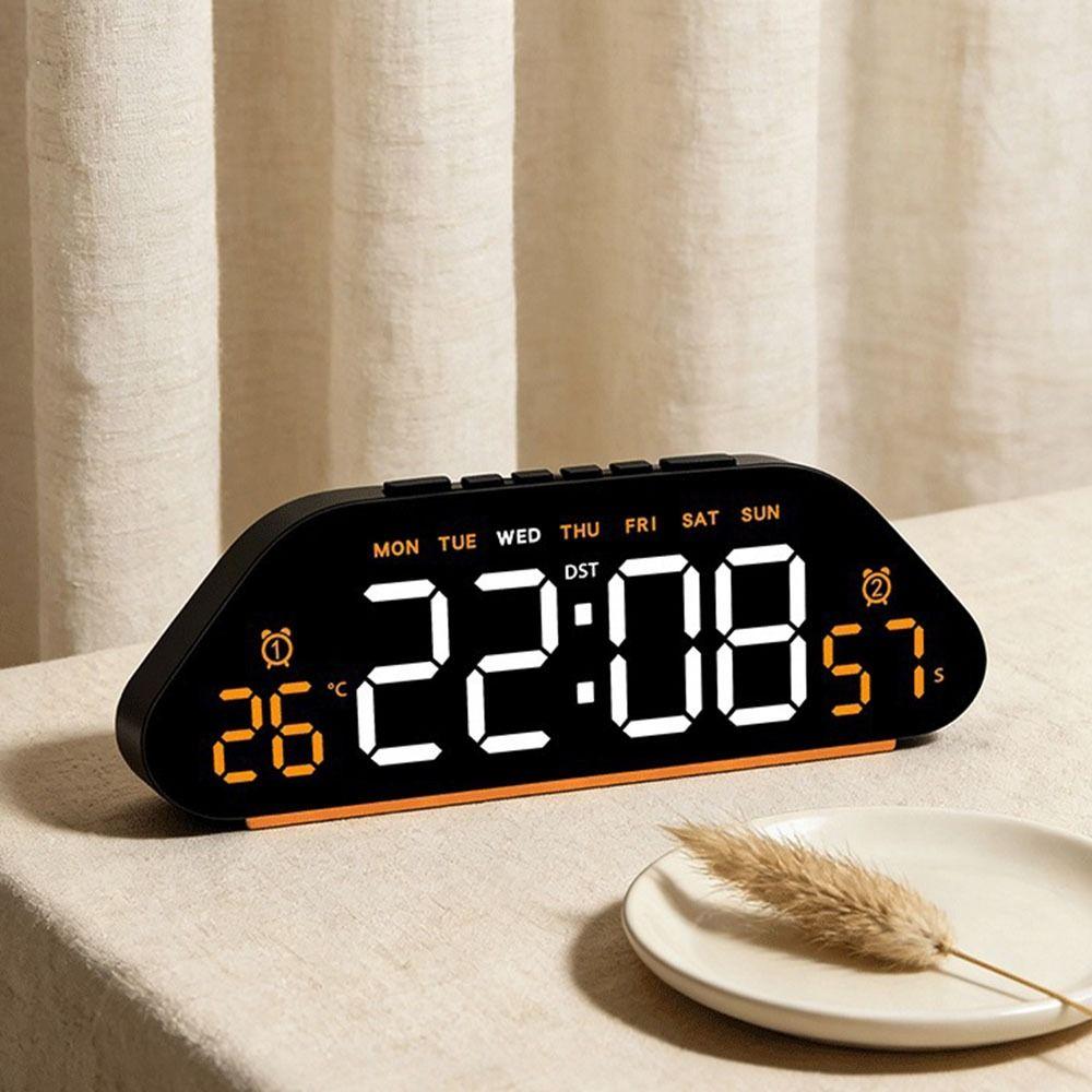 Temperature Display LED Alarm Clock Large Screen Electronic Clock Desk Clock  Bedroom