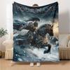 Name Custom Epic Knight Print Flannel Blanket High Quality Warm Comfortable Cover for All Seasons Perfect for Gifts Home Decor