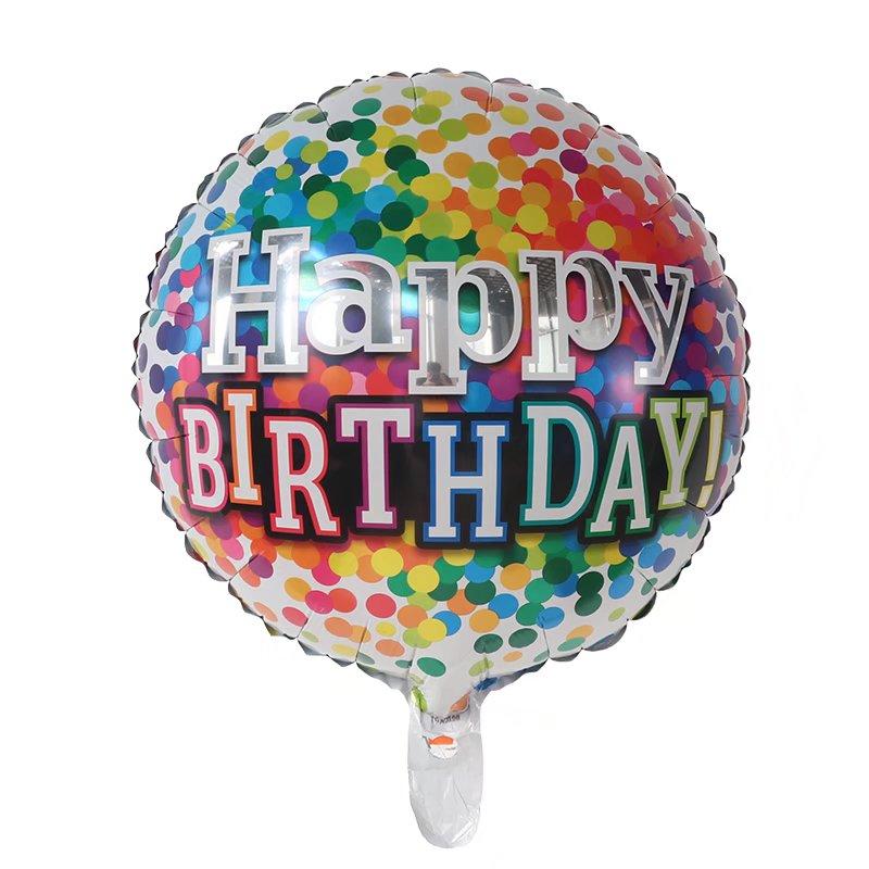 50Pcs/lot 18inch English Happy Birthday Aluminum Foil Balloon Round Helium Balloon Kids Birthday party decoration Air Golobs
