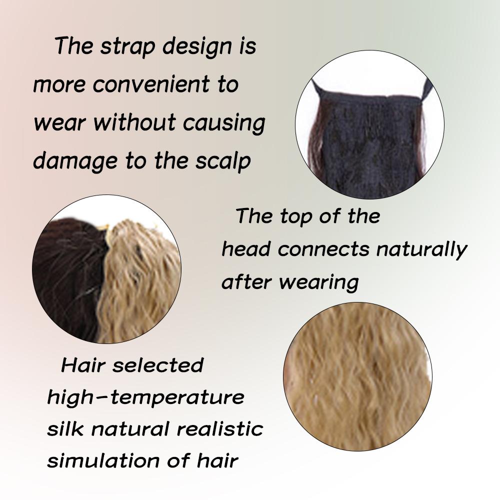 Wig Ponytail Tie Cornrows Ponytail Wig Piece Women High Temperature Silk Stretch Lace Inner Mesh Tie Ponytail