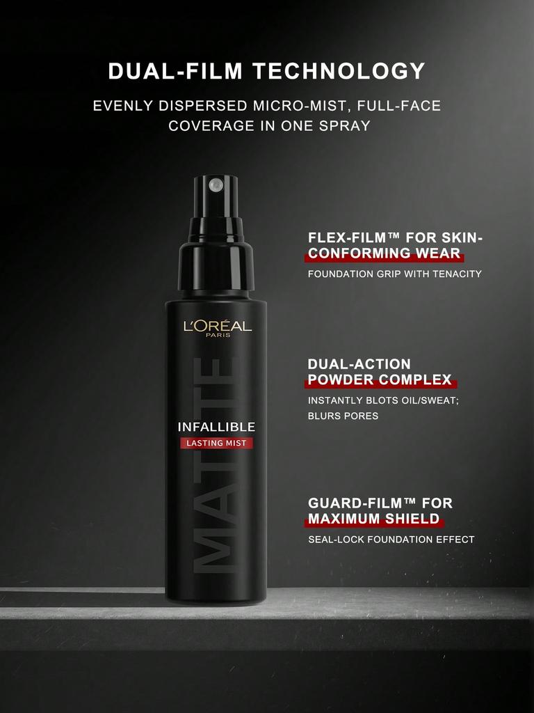 L'OREAL PARIS Infallible Lasting Mist Matte 100ml - Long-Lasting Matte Finish