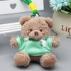 Teddy Bear Pendant Plush Toy with Colorful Clothes Keychain - Customizable Souvenir