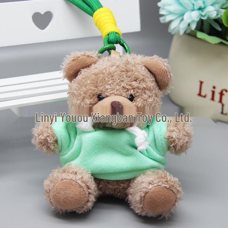 Teddy Bear Pendant Plush Toy with Colorful Clothes Keychain - Customizable Souvenir