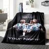 Football Messi Customize Text Blanket Lightweight Customizable Blanket Ultra-Soft Perfect for Office Chair Livingroom Sofa Home Decor