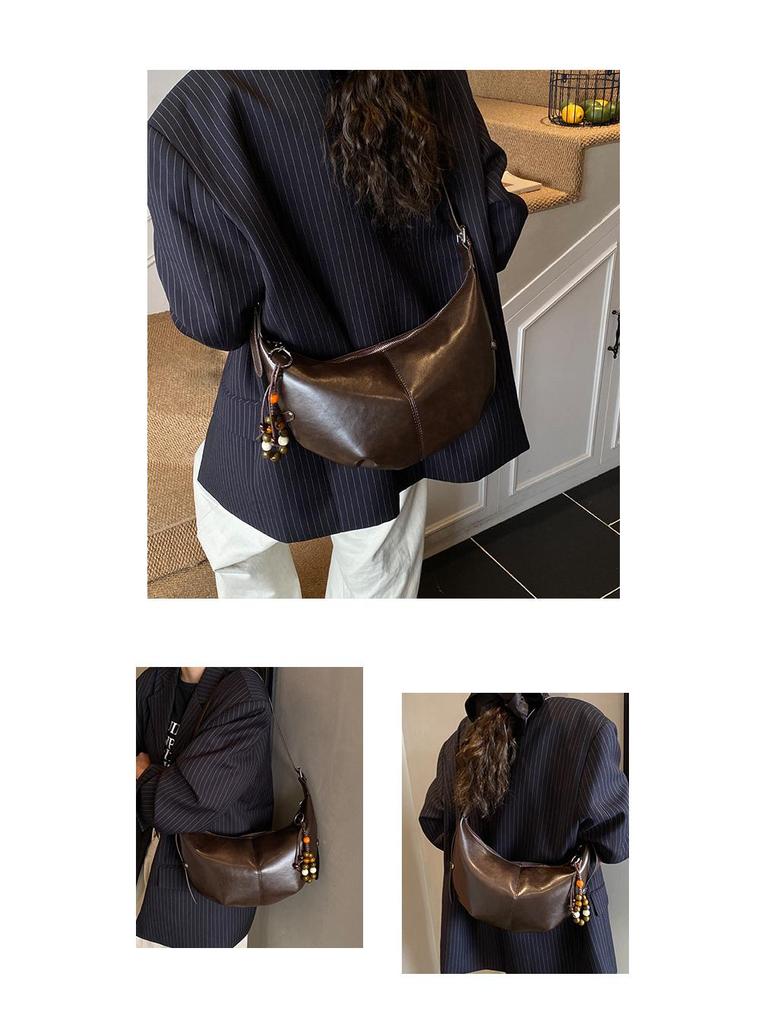 Niche Women's Retro Large Capacity Single Shoulder Bag - Autumn 2025 Casual Square Underarm Bag