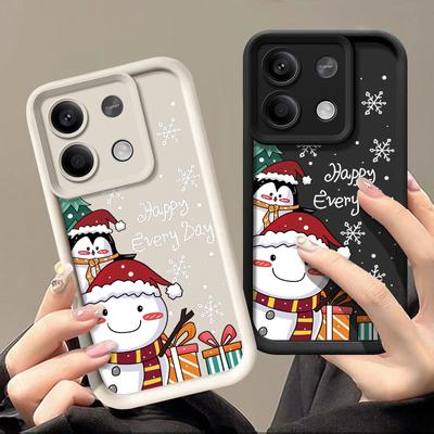 Για Xiaomi 13t Poco F6 X5 X6 Pro Redmi Note 13 12 11 10 Pro Christmas Penguin Snowman Pattern Candy Color Προστασία φακού Μαλακό κάλυμμα σιλικόνης