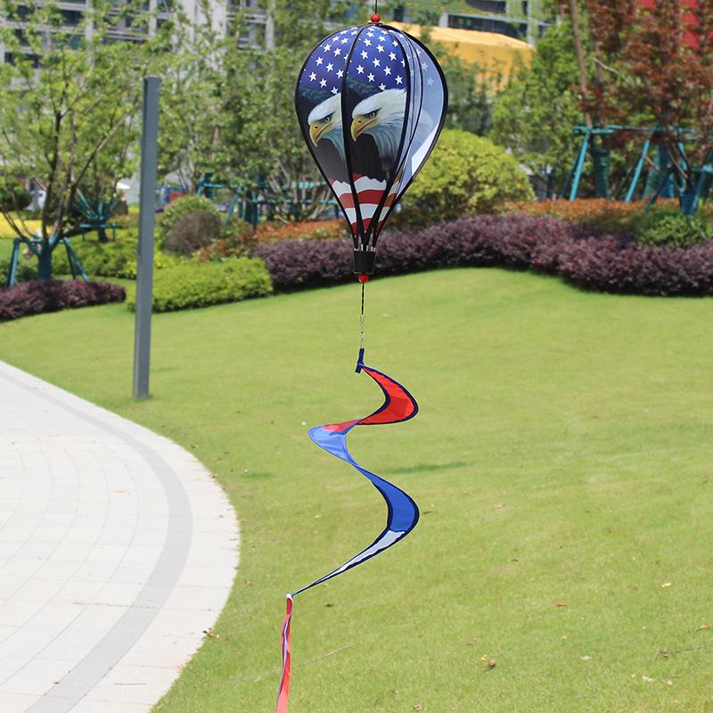 Rainbow Hot Air Balloon Wind Spinner: Rotating Seven-Color Garden Pinwheel with Sequins for Outdoor Decoration
